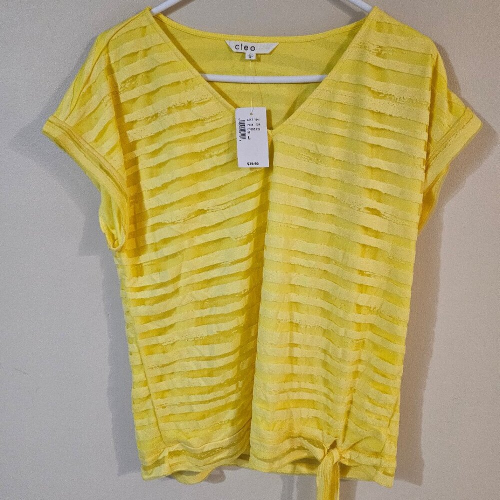 Cleo Double Lined Knotted Yellow Top - Size L
